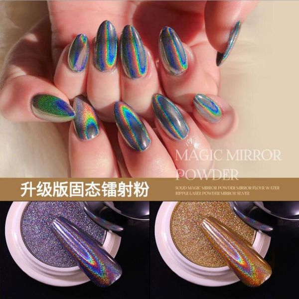 

nail glitter shimmer powder shining metal mirror effect chrome pigment dust art decoration t1758, Silver;gold