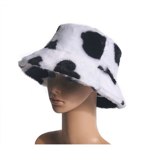 

chi red black white cows fisherman hat autumn and winter plush keep warm travel all-match insbucket hats wmteak