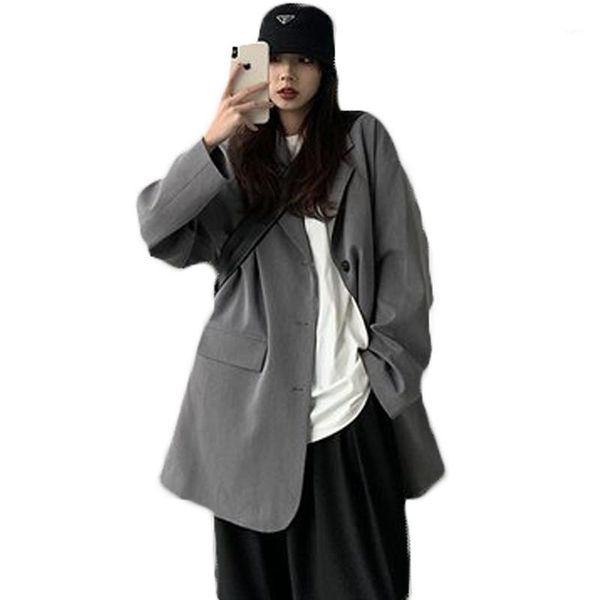 

2021 fashion gray suit jackets ladies 2020 spring autumn new casual suit jacket women blazers coats 22c1, White;black