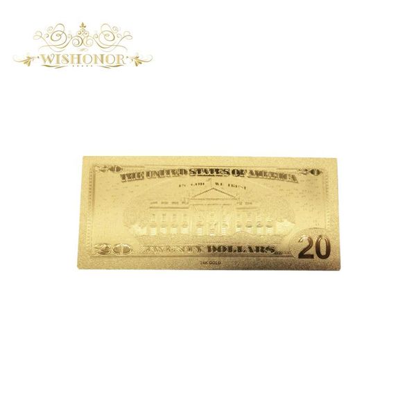 

10pcs lot america usa gold banknote 20 dollar banknotes in 24k gold fake paper money for collections and gift wmtgps rimmer