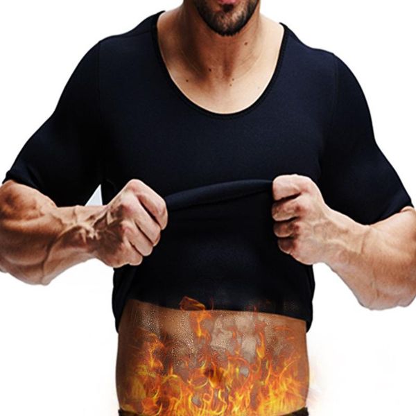 

men's body shapers twinso thermal shirts sports men neoprene sauna belt running vest fat burn waist trainer shapewear warming jacket s-, Black;brown