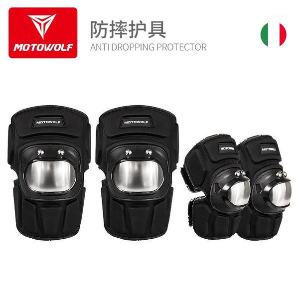

motowolf motorcycle anti-fall stainless steel kneepads outdoor riding short thickened knee elbow pads protectors gears1