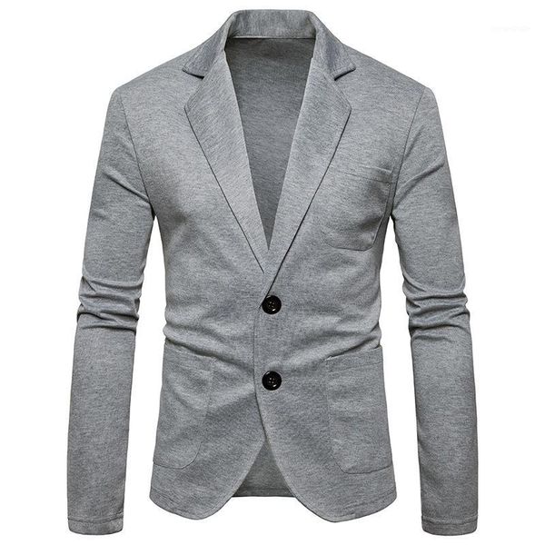 

men jacket blazer masculino 2018 autumn new men suit coat knit shirt men's two button solid color small suit blazers europe size1, White;black