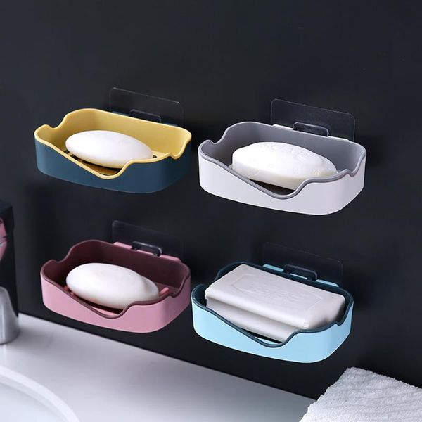 

bath accessory set bathroom organizer home accessories soap dish box powerful seamless paste soapbox creative shelf practical
