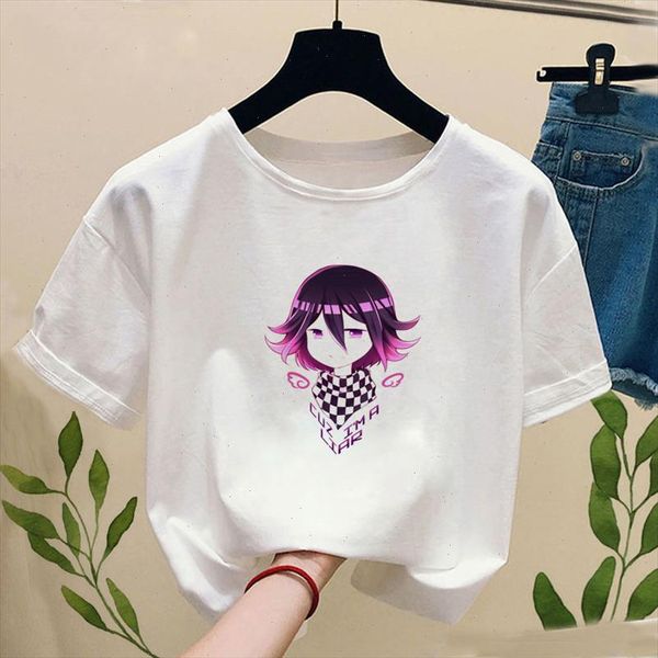 

janpan anime kokichi oma t shirt with print women funny cartoon truth and lies game funny graphic tee shirt casual tshirt female, White