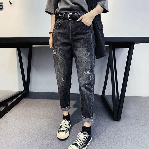 

women's jeans high waisted, slim and versatile radish pants for autumn / winter 2021, Blue