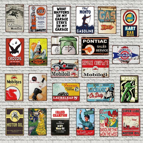 

2021 classic motor oil metal sign shabby chic tin poster wall home art tire shop garage gas station vintage decor 30x20cm