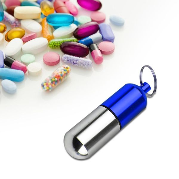 

mini pill box портативные аварийные регулярные таблетки для хранения корпус водонепроницаемый алюминиевый контейнер таблетки контейнера ключ