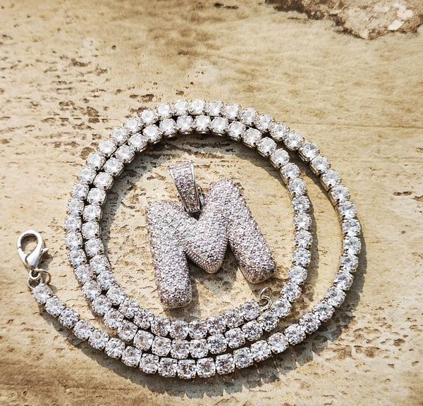 

hip hop & men's 26 custom women zircon letters tennis name cubic necklace 5mm jewelry with chain pendant sqclt new_dhbest, Silver
