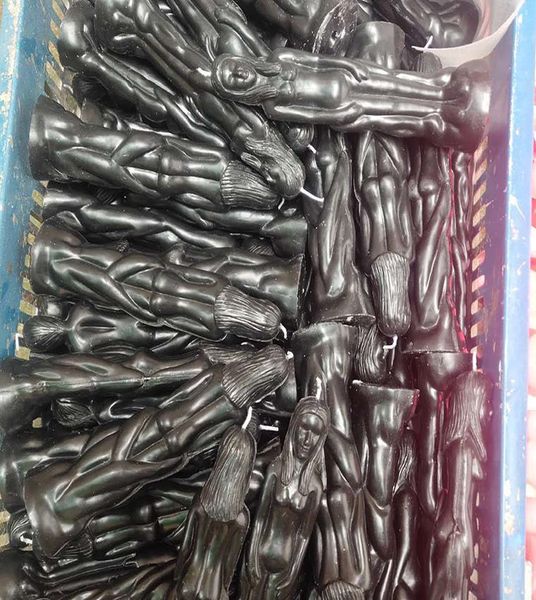 

male and female image statue figurine candle decorative candle for easter religious party decoration red pink black green wmtpor