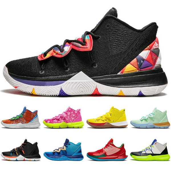 

new kyrie irving spongebob 5 5s jumpman men basketball shoes friends usa cny patrick mens trainers sports sneakers size 7-12
