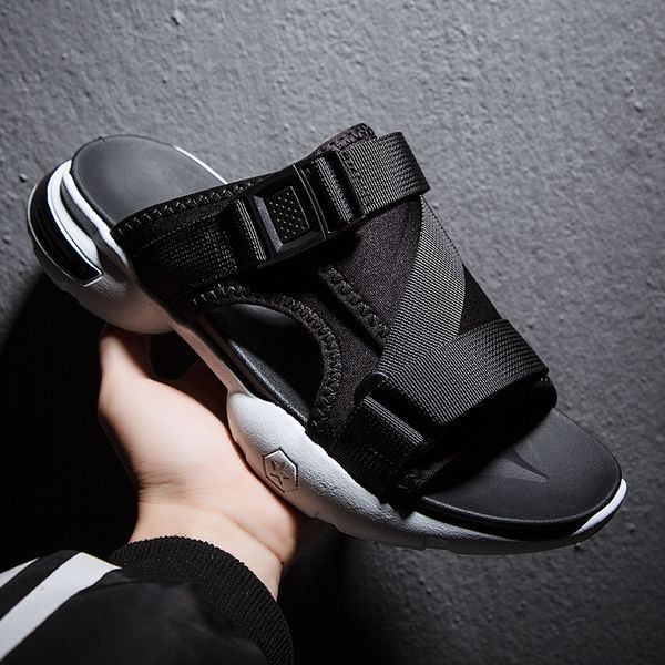 

summer outdoor beach men sandals men comfortable sandals man's beach slippers non-slip soft rubber men's water shoes t200420, Black