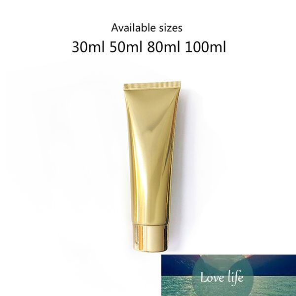 30ml 80 ml 100ml Gold Aluminium Kunststoff Weiche Rohr Creme Squeeze Flasche Körperlotion Verpackung Leerer kosmetischer Behälter