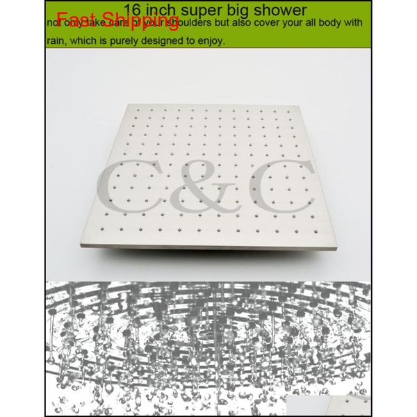 

new arrival stainless steel(304) 16 inch brushed nickel overhead led rainfall qylqnt bde_luck