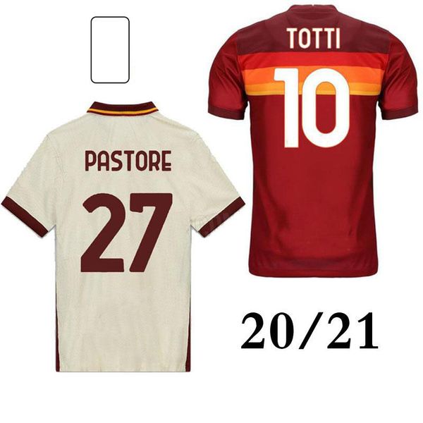 

20 21 totti home red soccer jersey 2010 de rossi soccer shirt dzeko el shaarawy short sleeve football uniform men and kids sales, Black;yellow