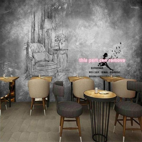 

retro gray cement wall background wall paper 3d cafe restaurant lounge bar industrial decor mural wallpaper 3d papel de parede1