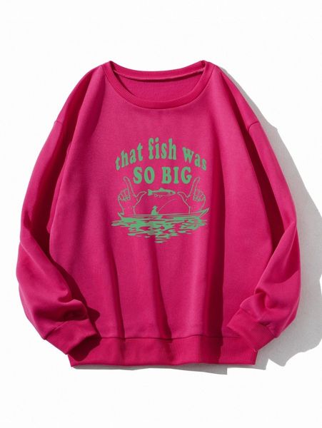 

slogan and figure graphic thermal lined sweatshirt k74h#, White;black