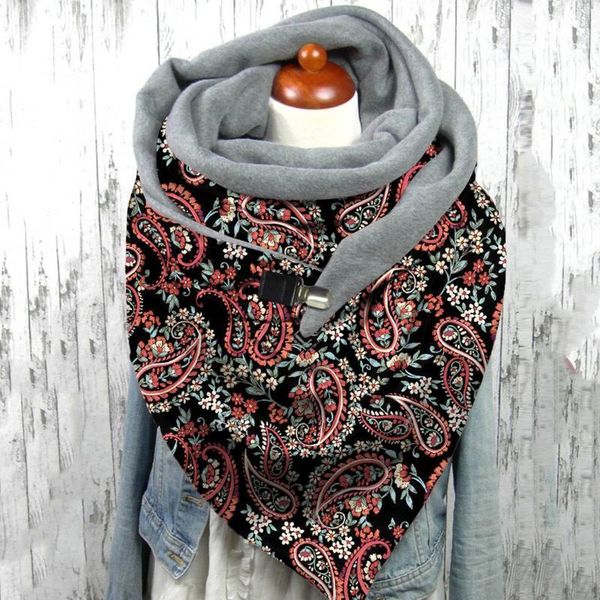 

fashion ethnic scarf women 2020 women printing scarf shawls floral print stoles bandana luxury kerchief scarves foulard femme, Blue;gray