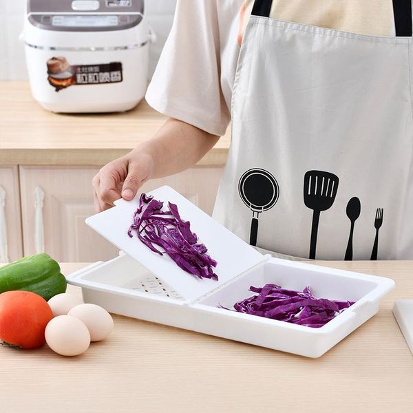 

household cutting board kitchen folding plastic storage basket drain cutting board 3 in 1 multifunction draining kitchen tools wmtura