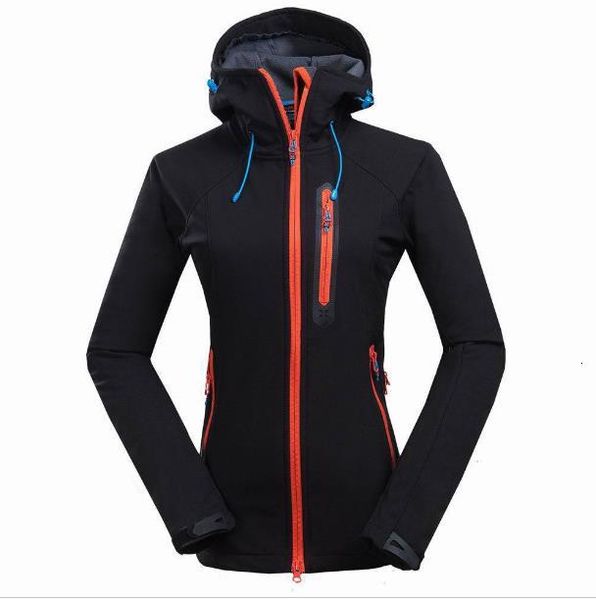 

2019 womens fleece apex bionic softshell jackets outdoor windproof and waterproof breathable hoodies coats, Black;brown