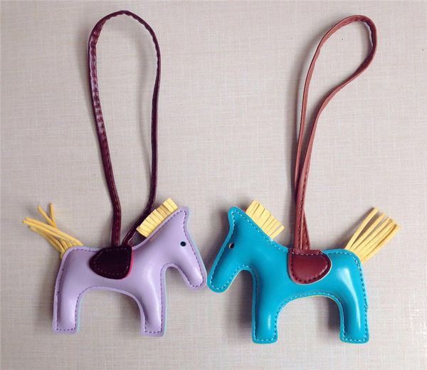 

bag&car handmade fashion pendant high-end cute pu women's handbag key chains tassel rodeo horse bag charm ing, Silver