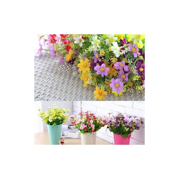 

wholesale-1 bouquet 28 heads fake daisy artificial silk flower home wedding decoration ch jllydo comb2010
