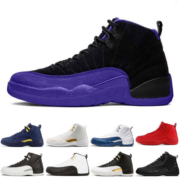 

new 12s men basketball shoes 12 12s mens reverse flu game taxi university gold flu game sports sneakers 7-13, White;red