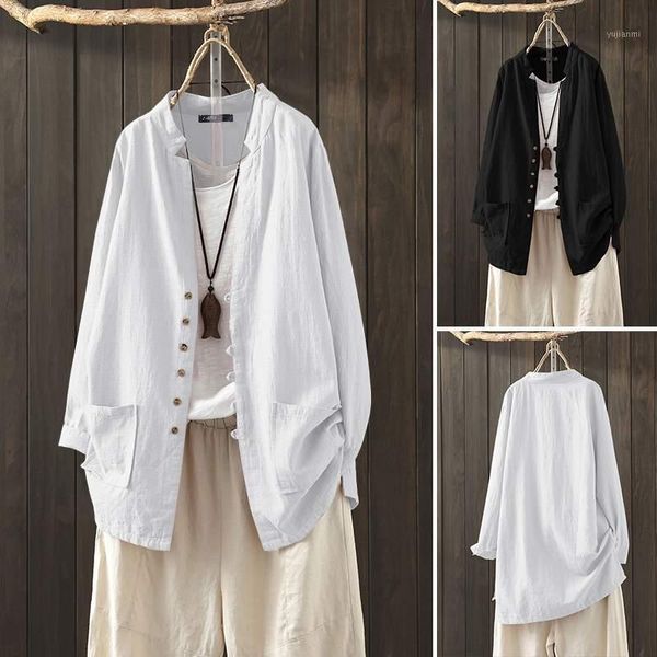 

plus size office lady work shirt zanzea women casual cotton long sleeve blouse 2019 autumn female buttons down blusas tunic 1, White