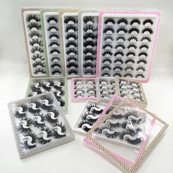 

9 pairs lashes book wholesale 3d lashes mix 16 pairs trays diamond eyelash packing book for 27mm 30mm 20mm mink lashes