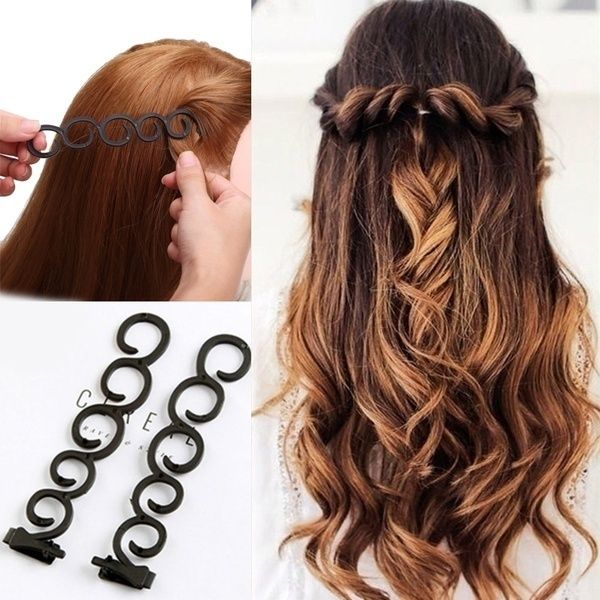 2 teile/satz Magic Lady Mädchen Französisch Haar Flechten Werkzeug Haar Twist Styling Clip Flechter Roller Brötchen Maker DIY Haar Band zubehör 20 sätze