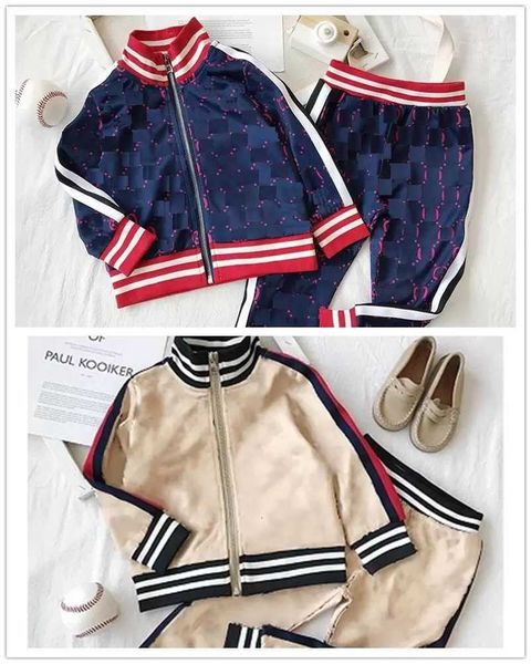 

baby clothes for kids designer clothing sets new luxury print tracksuits fashion letter jackets + joggers casual sports style sweatshirt bb6, White
