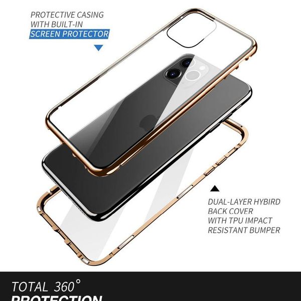 

360 full cover double side tempered glass magnetic case for iphone 12 11 pro xs max xr x 8 7 pl bbybse