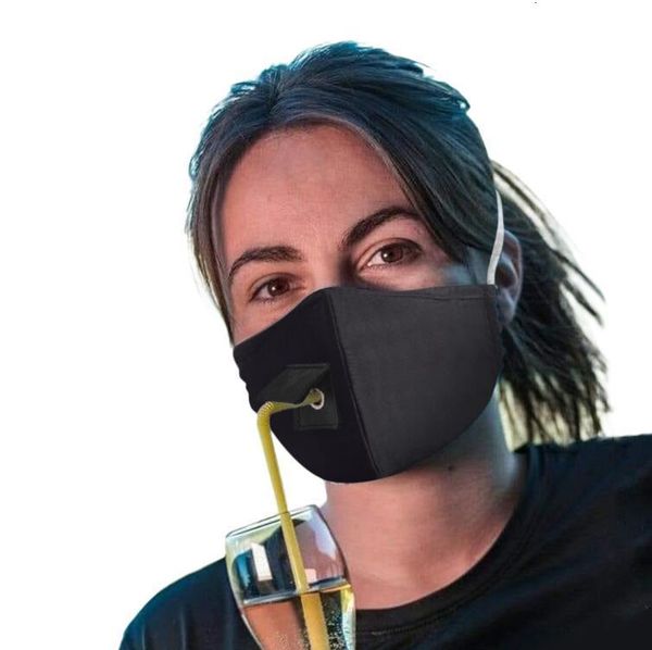 

protect cotton hole face drinking with for straw washable dustproof drink outdoor mouth masks dwc434