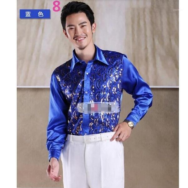 

men's shirt dress shirt shiny sequins men wedding groom shirts banquet party gown many color available sequins1, White;black