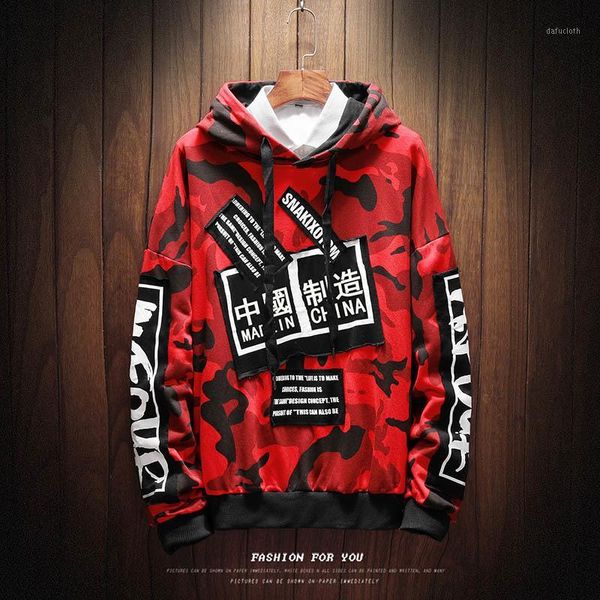 

camouflag autumn spring 2020 hoodie sweatshirt mens hip hop punk pullover streetwear casual clothes plus asian size m-5xl1, Black