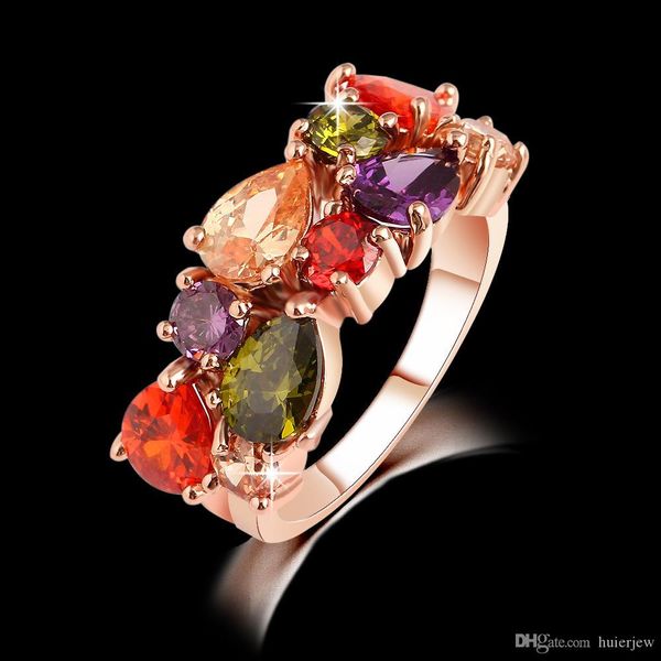 

pretty beautifully diamond engagement cubic zirconia luxury wholesale jewellery wedding ring set 18k rose gold gemstone, Golden;silver