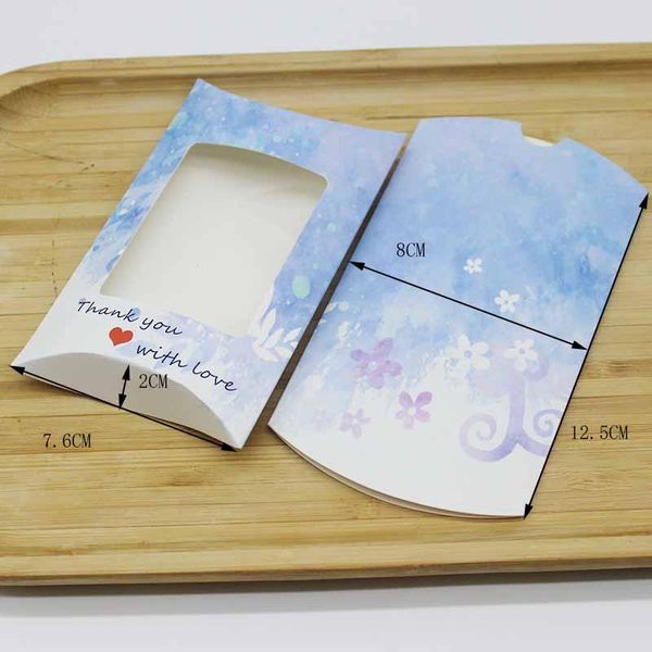 

10pcs lot new pillow window box jewelry necklace earring display box marbling designs flower pattern gifts box 12.582cm wmtqog