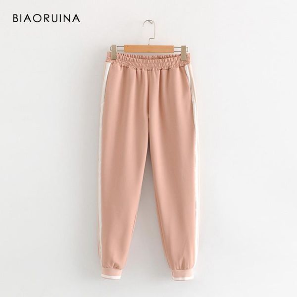 

biaoruina женская мода боковая полосатая упругого карандаша падает женский повседневная все-матча падает активная одежда женщина комфортабел, Black;white