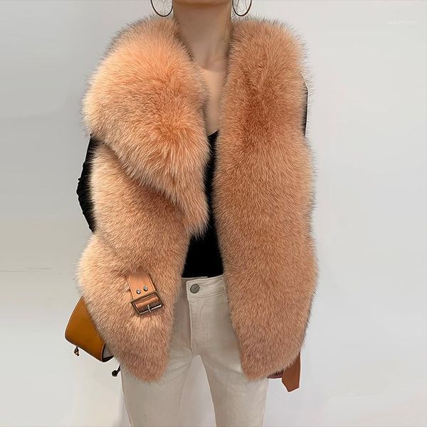 

2020 new real natrual fur vest women winter thick fur waistcoat fashion genuine motorcycle leather gilet1, Black