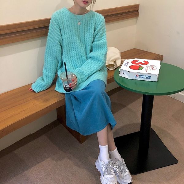 

new soft 2021 age reduction fashion suit wax sweater mesh long fall old6, White;black