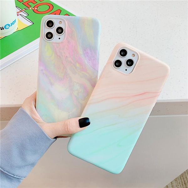 

flykylin candy color case для iphone 11 pro max 6 6s 7 8 плюс xs xr x задняя крышка модный мраморный мягкий wmtyzv