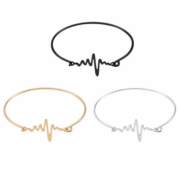

fashion bangle simple metal bracelet ladies christmas charm jewelry female student couple bracelet gift, Black