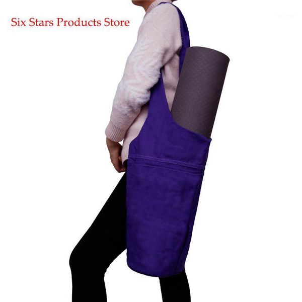 

storage bags practical yoga single shoulder bag mat cotton canvas water bottle carrier fitness accessories pilates1