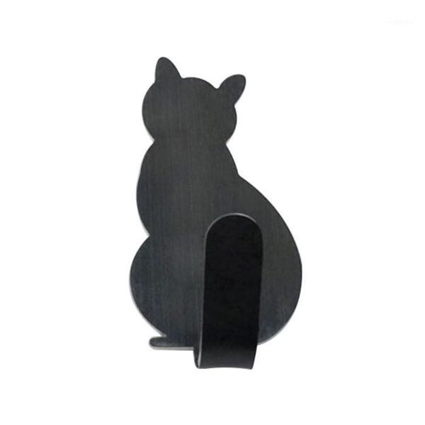 

hooks & rails wall mount stainless steel hook cat-shaped decorative hanger1