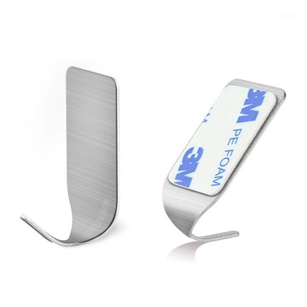 

8pcs self adhesive home kitchen wall door stainless steel holder hook hanger perfect for bathroom door wall convenient1
