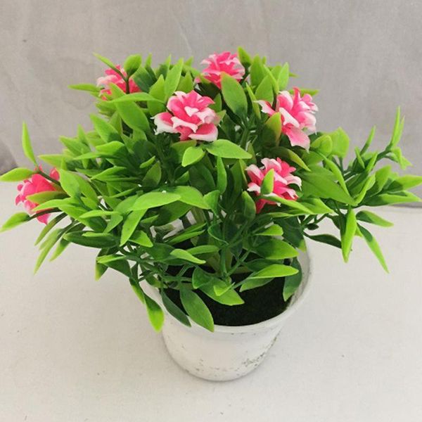 

chic realistic artificial flowers plant in pot outdoor home office decor gifts