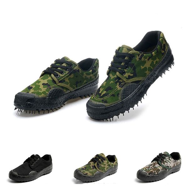 

новые камуфляж низкой холст обувь мужская женская обувь походы открытый черный зеленый цвет плоские износостойкие спортивные кроссовки разме, Black