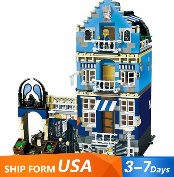 

15007 1275pcs creator street view view series market street straight building blicks blicks toys compartable 10190