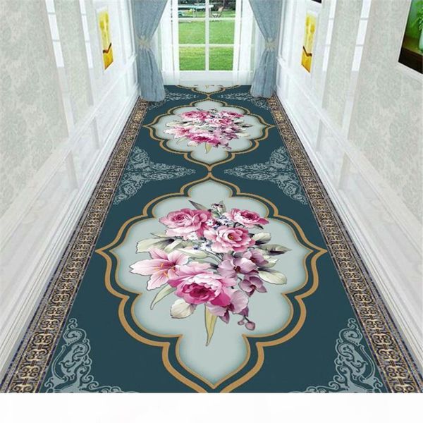 

chinese style floral corridor rug carpet doormat bathroom mat kitchen balcony bedroom area rug soft anti-slip living room carpet