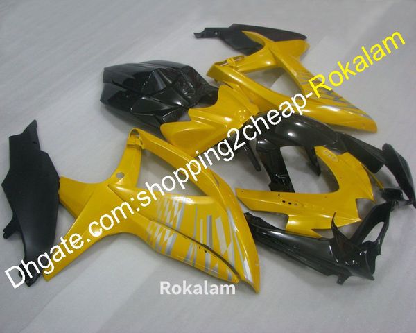 GSXR 600 750 08 09 10 Verkleidungen für Suzuki K8 GSX R600 R750 2008 2009 2010 Gelb Schwarz Sport ABS Verkleidung (Spritzguss)